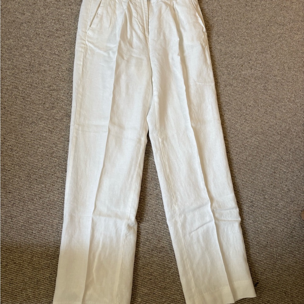 Banana Republic Elegant white Linen Pants size 6Long